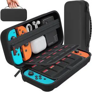 Switch Carrying Case Compatible with Nintendo Switch/Switch OLED, with 20 Games Cartridges Protective Hard Shell Travel Carrying Pouch for Console & Accessories Playstation Vita Case Black Switch Carrying Case Compatible with Nintendo Switch/Switch OLED, with 20 Games Cartridges Protective Hard Shell Travel Carrying Pouch for Console & Accessories Playstation Vita Case Black