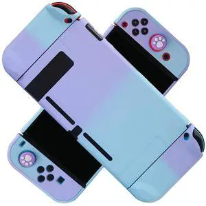 Dockable Case for Nintendo Switch -3 in 1 Protective Cover Case for Nintendo Switch and Joy-Con Controller with Screen Protector and Thumb grips - Purple and Cyan Dockable Case for Nintendo Switch -3 in 1 Protective Cover Case for Nintendo Switch and Joy-Con Controller with Screen Protector and Thumb grips - Purple and Cyan