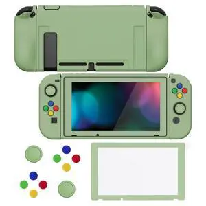 ZealProtect Soft Protective Case for Nintendo Switch, Flexible Joycon Cover Slim Cover for Nintendo Switch with Screen Protector & Thumb Grip Caps & ABXY Direction Button Caps - Matcha Green ZealProtect Soft Protective Case for Nintendo Switch, Flexible Joycon Cover Slim Cover for Nintendo Switch with Screen Protector & Thumb Grip Caps & ABXY Direction Button Caps - Matcha Green
