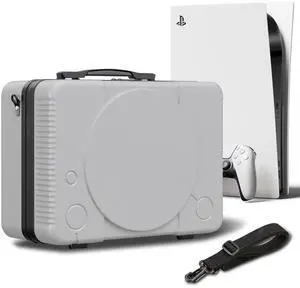 Carrying Case for PlayStation 5 Console/Accessories (Classic PS1 Looking) - Protective Travel Case with Hard Shell & Customized Foam for Storage Carrying Case for PlayStation 5 Console/Accessories (Classic PS1 Looking) - Protective Travel Case with Hard Shell & Customized Foam for Storage
