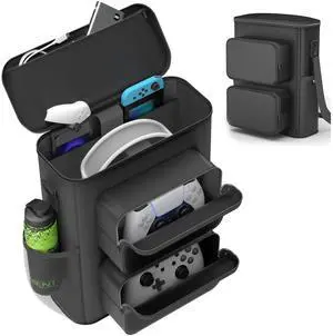 Carrying Case Compatible with Gaming Headset and Controllers, Travel Gaming Console Bag with Multiple Pockets for Playstation 5 Controllers, PS Portal, Headphone, Game Cards and Accessories Kits Carrying Case Compatible with Gaming Headset and Controllers, Travel Gaming Console Bag with Multiple Pockets for Playstation 5 Controllers, PS Portal, Headphone, Game Cards and Accessories Kits