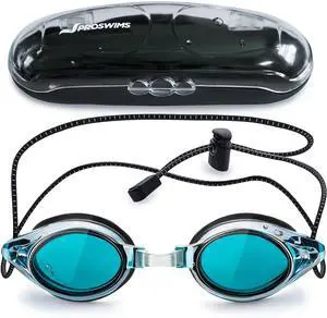 Anti-Fog Racing Swimming Goggles Blue Lens with Quick Adjustable Elastic Bungee Strap, Hard Case and Bonus Swim Goggles Microfiber Cleaning Cloth Anti-Fog Racing Swimming Goggles Blue Lens with Quick Adjustable Elastic Bungee Strap, Hard Case and Bonus Swim Goggles Microfiber Cleaning Cloth