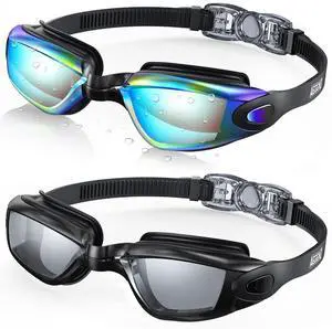 Swim Goggles, 2 Pack Swimming Goggles No Leaking Adult Men Women Youth, UV Protection, Anti Fog, Aqua & Clear Black Swim Goggles, 2 Pack Swimming Goggles No Leaking Adult Men Women Youth, UV Protection, Anti Fog, Aqua & Clear Black