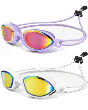 2 Pack Professional Racing Goggles Swimming Adult Men Women Youth, Anti-Fog UV Protection Clear View Mirrored Coating, 360° Foldable Adjustable Nose Bridge Suitable for Competition & Training 2 Pack Professional Racing Goggles Swimming Adult Men Women Youth, Anti-Fog UV Protection Clear View Mirrored Coating, 360° Foldable Adjustable Nose Bridge Suitable for Competition & Training