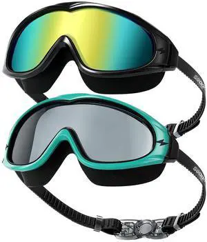 Swim Goggles for Adult Men Women Youth Junior, 2 Pack Swimming Goggles with Mirrored Lens, Large Frame Comfort Anti Fog UV Protection Leakproof Wide Clear View Water Goggles for Pool Swimming Swim Goggles for Adult Men Women Youth Junior, 2 Pack Swimming Goggles with Mirrored Lens, Large Frame Comfort Anti Fog UV Protection Leakproof Wide Clear View Water Goggles for Pool Swimming
