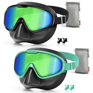 2PCS Swim Goggles with Nose Cover,Kids Swimming Goggles with Fabric Strap,Wide View No Leaking Pool Goggles for Kid Youth Adult 2PCS Swim Goggles with Nose Cover,Kids Swimming Goggles with Fabric Strap,Wide View No Leaking Pool Goggles for Kid Youth Adult
