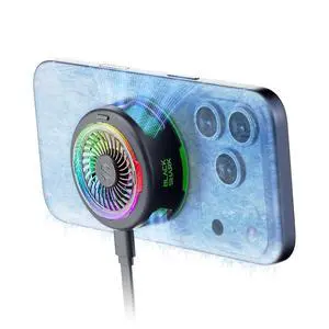 FunCooler 6 Magnetic Cell Phone Cooler for Gaming, Portable Mobile Phone Cooling Fan with RGB Light, App-Controlled Cellphone Radiator for iPhone Magnetic Series/iPad (Black) FunCooler 6 Magnetic Cell Phone Cooler for Gaming, Portable Mobile Phone Cooling Fan with RGB Light, App-Controlled Cellphone Radiator for iPhone Magnetic Series/iPad (Black)
