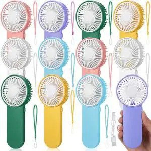 12 Pcs Small Personal Portable Fan Mini Handheld Bulk 1 Speed Electric Cute Battery Powered for Neck Lash Makeup Women Men Travel Camping Indoor Outdoor Summer (Colorful) 12 Pcs Small Personal Portable Fan Mini Handheld Bulk 1 Speed Electric Cute Battery Powered for Neck Lash Makeup Women Men Travel Camping Indoor Outdoor Summer (Colorful)