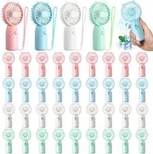 36 Pcs Mini Portable Fans Bulk Handheld Battery Operated Fan with Lanyard Lightweight Personal Fans for Summer Wedding Birthday Party School Office Cooling Gift (Pink Blue White Green) 36 Pcs Mini Portable Fans Bulk Handheld Battery Operated Fan with Lanyard Lightweight Personal Fans for Summer Wedding Birthday Party School Office Cooling Gift (Pink Blue White Green)