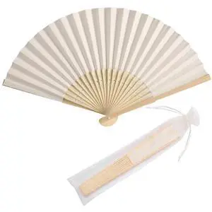 50pcs Paper Hand Fan with Organza Bags Bamboo Handheld Folding Fans DIY Decorative Wedding Party Favors (Cream) 50pcs Paper Hand Fan with Organza Bags Bamboo Handheld Folding Fans DIY Decorative Wedding Party Favors (Cream)