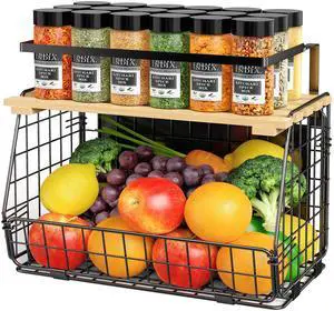Magnetic Shelf for Fridge: Fruit Potato and Onion Storage Bin - Magnetic Spice Rack for Refrigerator & Kitchen Counter - Pantry Organizers and Storage Magnetic Shelf for Fridge: Fruit Potato and Onion Storage Bin - Magnetic Spice Rack for Refrigerator & Kitchen Counter - Pantry Organizers and Storage