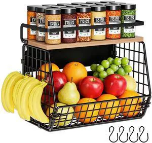 Magnetic Shelf for Fridge,Hanging Wall Basket for Potato Onion Fruit and Vegetable Storage Bins,Large Produce Container Magnetic Spice Rack for Refrigerator Kitchen Counter Pantry,Black Magnetic Shelf for Fridge,Hanging Wall Basket for Potato Onion Fruit and Vegetable Storage Bins,Large Produce Container Magnetic Spice Rack for Refrigerator Kitchen Counter Pantry,Black