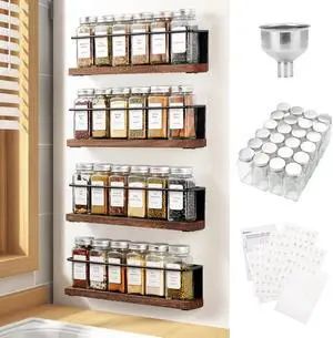 Magnetic Spice Rack with 24 Jars, 216 Labels, 1 Steel Funnel for RefrigeratorMicrowave Oven - Full Set of Spice Organizer Magnetic Spice Rack with 24 Jars, 216 Labels, 1 Steel Funnel for RefrigeratorMicrowave Oven - Full Set of Spice Organizer