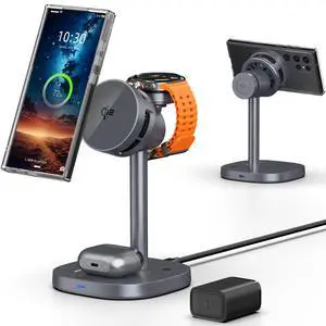Magnetic Wireless Charger for Samsung, Qi2 Android Charging Station with TEC Cooling Fan, 3 in 1 Nightstand Organizer for Samsung Galaxy S26 Ultra, Galaxy Watch Ultra 8 (Not for Apple Watch) Magnetic Wireless Charger for Samsung, Qi2 Android Charging Station with TEC Cooling Fan, 3 in 1 Nightstand Organizer for Samsung Galaxy S26 Ultra, Galaxy Watch Ultra 8 (Not for Apple Watch)
