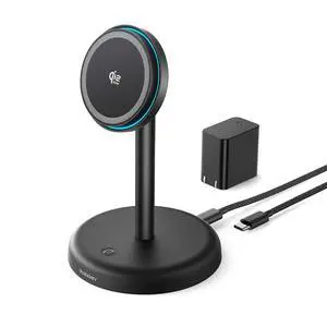 Qi2 Certified 25W Magnetic Charging Stand with Cooling Fan & LED Light, Fast Wireless Charger Station for iPhone 17-12 Series/Galaxy S26-S25Included 35W Adapter &5ft Cable Qi2 Certified 25W Magnetic Charging Stand with Cooling Fan & LED Light, Fast Wireless Charger Station for iPhone 17-12 Series/Galaxy S26-S25Included 35W Adapter &5ft Cable