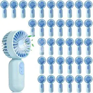 36 Pcs Mini Portable Fan Bulk Cute Handheld Lightweight Small Little Personal Hand Eyelash Fan 3 Speeds USB Rechargeable for Women Men Indoor Outdoor Makeup Travel (Blue) 36 Pcs Mini Portable Fan Bulk Cute Handheld Lightweight Small Little Personal Hand Eyelash Fan 3 Speeds USB Rechargeable for Women Men Indoor Outdoor Makeup Travel (Blue)