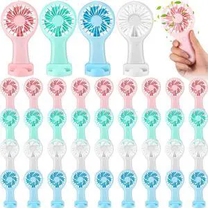 36 Pack Mini Powerful Handheld Fan Bulk 3 Speed USB Rechargeable Small Desk Fan Summer Gift for Wedding Beach Outdoor Women Eyelash (Stylish 4 Colors) 36 Pack Mini Powerful Handheld Fan Bulk 3 Speed USB Rechargeable Small Desk Fan Summer Gift for Wedding Beach Outdoor Women Eyelash (Stylish 4 Colors)