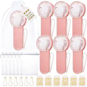 6 Set Mini Handheld Fans Bulk with Thanks Cards Bags Summer Wedding Favors Thank You Gifts Battery Powered Portable Fans Employee Appreciation Gifts for Coworker Staff Travel (Pink) 6 Set Mini Handheld Fans Bulk with Thanks Cards Bags Summer Wedding Favors Thank You Gifts Battery Powered Portable Fans Employee Appreciation Gifts for Coworker Staff Travel (Pink)
