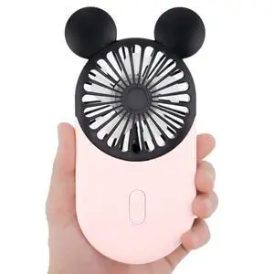 Cute Mouse Personal Mini Fan, Rechargeable Handheld USB Fan, 3 Adjustable Wind Speeds and Wearable Design, Portable Pocket Size for Indoor Or Outdoor Activities (Pink) Cute Mouse Personal Mini Fan, Rechargeable Handheld USB Fan, 3 Adjustable Wind Speeds and Wearable Design, Portable Pocket Size for Indoor Or Outdoor Activities (Pink)