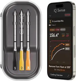 Sense | Smart Wireless Meat Thermometer | 3 Ultra-Thin Probes | WiFi Unlimited Range | 1000°F Heat Safe | 5 Sensors | BBQ, Grill, Oven, Smoker, Air Fryer | Gen3 Sense | Smart Wireless Meat Thermometer | 3 Ultra-Thin Probes | WiFi Unlimited Range | 1000°F Heat Safe | 5 Sensors | BBQ, Grill, Oven, Smoker, Air Fryer | Gen3