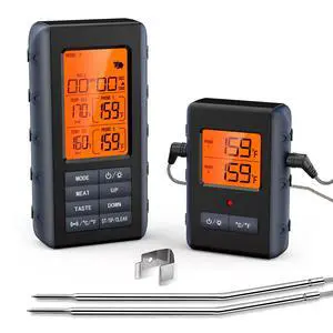Remote Meat Thermometer Wireless, Wireless Meat Thermometer for Grilling and Smoking with Dual Meat Probe, Kitchen Timer, Digital Cooking Food Thermometer for Smoker BBQ Oven Outside Grill Remote Meat Thermometer Wireless, Wireless Meat Thermometer for Grilling and Smoking with Dual Meat Probe, Kitchen Timer, Digital Cooking Food Thermometer for Smoker BBQ Oven Outside Grill