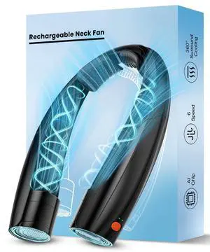 Portable Neck Fan, 6 Speeds Rechargeable Personal Fan with AI Chips, Hands-Free 360° Faster Cooling Wearable Fan, Ultra Quiet for Home, Office, Travel, Indoor, Outdoor - Black Portable Neck Fan, 6 Speeds Rechargeable Personal Fan with AI Chips, Hands-Free 360° Faster Cooling Wearable Fan, Ultra Quiet for Home, Office, Travel, Indoor, Outdoor - Black