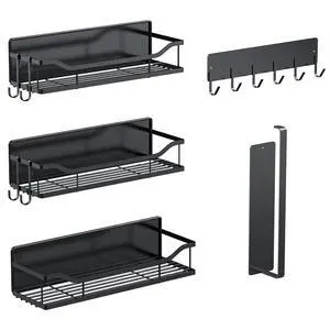 Magnetic Spice Rack,Multifunctional Magnetic Shelf for Washing Machine,Refrigerator,Microwave,and Any Metal Surface,Powerful Magnetic Shelves Include Magnetic Paper Towel Holder (5 pcs - Black) Magnetic Spice Rack,Multifunctional Magnetic Shelf for Washing Machine,Refrigerator,Microwave,and Any Metal Surface,Powerful Magnetic Shelves Include Magnetic Paper Towel Holder (5 pcs - Black)