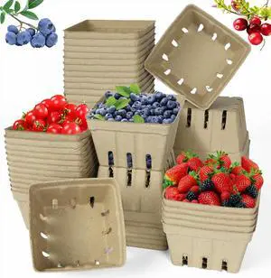 30 Pack Natural Pulp Fiber Berry Basket, Molded Produce Vented Basket Kitchen Supplies for Strawberry Blueberry Raspberry, fruit baskets,berry containers,strawberry basket,berry,farmers market stand 30 Pack Natural Pulp Fiber Berry Basket, Molded Produce Vented Basket Kitchen Supplies for Strawberry Blueberry Raspberry, fruit baskets,berry containers,strawberry basket,berry,farmers market stand