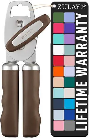 Kitchen Heavy Duty Stainless Steel Can Opener Manual with Bottle Opener - Rust Proof Manual Can Opener With Turn Knob & Comfy Soft Grip Handles - Brown Kitchen Heavy Duty Stainless Steel Can Opener Manual with Bottle Opener - Rust Proof Manual Can Opener With Turn Knob & Comfy Soft Grip Handles - Brown