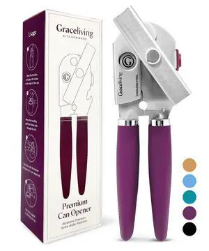 Premium Multifunction Magnetic Manual Can Opener and Bottle Opener, Heavy Duty Stainless Steel Sharp Cutting Blade and Oversized Easy Turn Knob, Soft-Touch Handle, Kitchen Use, Mauve Premium Multifunction Magnetic Manual Can Opener and Bottle Opener, Heavy Duty Stainless Steel Sharp Cutting Blade and Oversized Easy Turn Knob, Soft-Touch Handle, Kitchen Use, Mauve