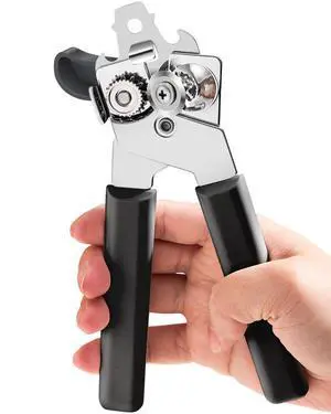 Can Opener Manual, Can Openers Hand Held with Comfort Anti-Slip Handles, Heavy Duty Stainless Steel Can Opener Smooth Edge and Bottle Openers, Easy Turn Can Openers for Seniors, Kitchen, Black Can Opener Manual, Can Openers Hand Held with Comfort Anti-Slip Handles, Heavy Duty Stainless Steel Can Opener Smooth Edge and Bottle Openers, Easy Turn Can Openers for Seniors, Kitchen, Black