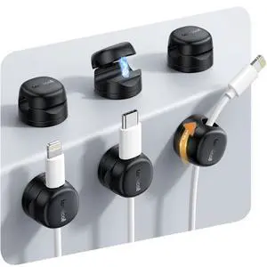 6 Pack Rotating Magnetic Cord Organizer Clips Cable Management - Adhesive Phone Charger Cord Holder for Desk Nightstand Wall Car RV, Office Home College Dorm Room Decor Accessories, Black 6 Pack Rotating Magnetic Cord Organizer Clips Cable Management - Adhesive Phone Charger Cord Holder for Desk Nightstand Wall Car RV, Office Home College Dorm Room Decor Accessories, Black