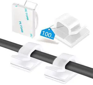 100PCS Cable Clips, Adhesive Wire Clips Organizer Cord Clips Management, Cable Staples Outdoor Strong for Wall, Desk, Christmas Lights, String Lights, TV PC Ethernet Cable, Clear Small 100PCS Cable Clips, Adhesive Wire Clips Organizer Cord Clips Management, Cable Staples Outdoor Strong for Wall, Desk, Christmas Lights, String Lights, TV PC Ethernet Cable, Clear Small