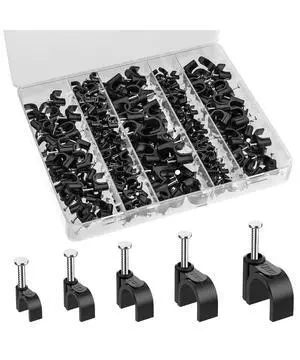 Cable Clips with Steel Nails, 360 pcs, Black, 4mm 5mm 6mm 8mm 10mm, Cord Clips for Wires on Wall, Cable Wall Clip, Wire Wall Clips, Cable Wire Clips, Coaxial Cable Clips, Cord Wall Clip Cable Clips with Steel Nails, 360 pcs, Black, 4mm 5mm 6mm 8mm 10mm, Cord Clips for Wires on Wall, Cable Wall Clip, Wire Wall Clips, Cable Wire Clips, Coaxial Cable Clips, Cord Wall Clip