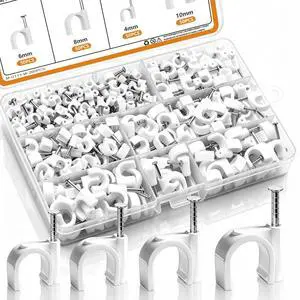 200PCS Cable Clips Nail in Cable Clips Wire Clips 4/6/8/10mm Round Ethernet Cables Wall Clips for Cords RG6 RG59 CAT5 CAT6 RJ45 200PCS Cable Clips Nail in Cable Clips Wire Clips 4/6/8/10mm Round Ethernet Cables Wall Clips for Cords RG6 RG59 CAT5 CAT6 RJ45