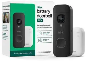 Battery Doorbell 2K+ (newest model) Wireless video doorbell, 2K video resolution, enhanced audio. Sync Module Core included System (Black) Battery Doorbell 2K+ (newest model) Wireless video doorbell, 2K video resolution, enhanced audio. Sync Module Core included System (Black)