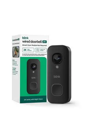 Introducing Wired Doorbell 2K+ Head-to-Toe 2K video doorbell, continuous hardwired power, pair with Alexa or Blink Chime (sold separately) required for in-home alerts Introducing Wired Doorbell 2K+ Head-to-Toe 2K video doorbell, continuous hardwired power, pair with Alexa or Blink Chime (sold separately) required for in-home alerts