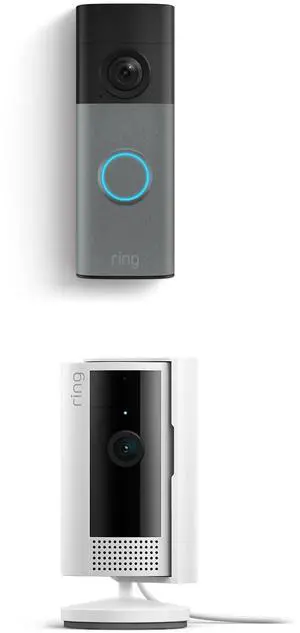 Battery Doorbell (newest model), Speckled Gray with Indoor Cam, White Battery Doorbell (newest model), Speckled Gray with Indoor Cam, White