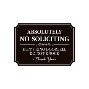 No Soliciting Sign for Front DoorSelf-Adhesive Elegant Do Not Knock or Ring Doorbell No Soliciting Sticker for Home, No Solicitors Sign for Doorbell, House Door, Home, Office 5.6"x 3.9" No Soliciting Sign for Front DoorSelf-Adhesive Elegant Do Not Knock or Ring Doorbell No Soliciting Sticker for Home, No Solicitors Sign for Doorbell, House Door, Home, Office 5.6"x 3.9"
