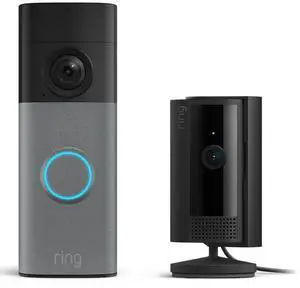 Battery Doorbell (newest model), Speckled Gray with Indoor Cam, Black Battery Doorbell (newest model), Speckled Gray with Indoor Cam, Black