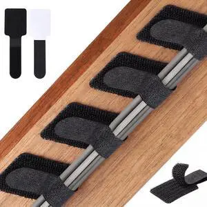 100PCS Cable Management Under Desk, Hook and Loop Cable Straps Self Adhesive Cable Organizer, Reusable Cable Ties for Cords Home Office TV Computer Car Wire Organizer, Black 100PCS Cable Management Under Desk, Hook and Loop Cable Straps Self Adhesive Cable Organizer, Reusable Cable Ties for Cords Home Office TV Computer Car Wire Organizer, Black