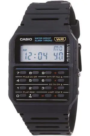 Vintage Calculator Watch | 8-Digit Calculator | 1/100-Second Stopwatch | Dual Time | Daily Alarm | 5-Year Battery | Unisex | Black Vintage Calculator Watch | 8-Digit Calculator | 1/100-Second Stopwatch | Dual Time | Daily Alarm | 5-Year Battery | Unisex | Black