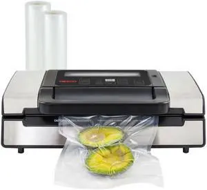 Deluxe Food VS-12 Vacuum Sealer, 130 Watts, Kit Bags & Viewing Lid, Compact, Silver Deluxe Food VS-12 Vacuum Sealer, 130 Watts, Kit Bags & Viewing Lid, Compact, Silver