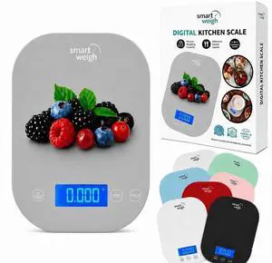Gray Digital Kitchen Scale for Cooking, Weight Loss, Calorie Tracking, Baking, Food Portion Control, and Meal Prep - Accurate Measurements in Grams and Ounces Gray Digital Kitchen Scale for Cooking, Weight Loss, Calorie Tracking, Baking, Food Portion Control, and Meal Prep - Accurate Measurements in Grams and Ounces