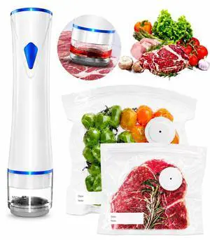 Compact Vacuum Sealer for Food (Vacuum Sealer Machine + Reusable Vacuum Bags) Powerful Handheld Food Vacuum Sealer Machine, Seal Meal Saver for Freshness, Portable Food Sealer with Visible Water Tank Compact Vacuum Sealer for Food (Vacuum Sealer Machine + Reusable Vacuum Bags) Powerful Handheld Food Vacuum Sealer Machine, Seal Meal Saver for Freshness, Portable Food Sealer with Visible Water Tank