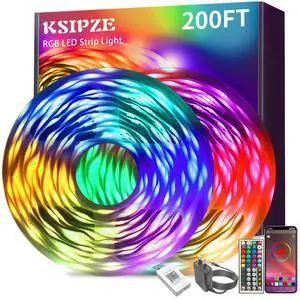 200ft (2 Rolls of 100 ft) Led Strip Lights RGB Music Sync Color Changing Bluetooth Led Lights with Smart App Control Remote Led Lights for Bedroom Room Lighting Flexible Home Décor 200ft (2 Rolls of 100 ft) Led Strip Lights RGB Music Sync Color Changing Bluetooth Led Lights with Smart App Control Remote Led Lights for Bedroom Room Lighting Flexible Home Décor