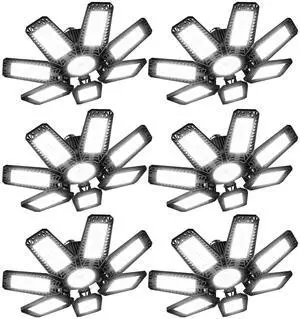 LED Garage Light 6 Pack - 200w 20000LM 6500K Garage Lights Ceiling LED with 7+1 Adjustable Panels, Shop Lights Screw in E26 E27 Bulb Socket for Workshop, Storage Room, Basement, Warehouse LED Garage Light 6 Pack - 200w 20000LM 6500K Garage Lights Ceiling LED with 7+1 Adjustable Panels, Shop Lights Screw in E26 E27 Bulb Socket for Workshop, Storage Room, Basement, Warehouse