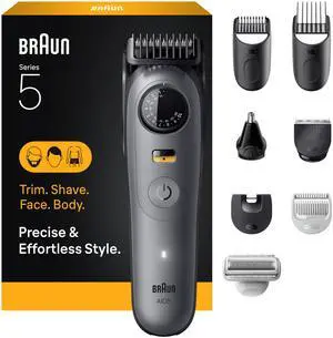 Series 5 All-in-One Beard & Body Grooming Kit for Men, Cordless Trimmer, Hair Clippers & Shaver for Face, Hair & Body with Smooth Shave Head, AIO 5510 Series 5 All-in-One Beard & Body Grooming Kit for Men, Cordless Trimmer, Hair Clippers & Shaver for Face, Hair & Body with Smooth Shave Head, AIO 5510