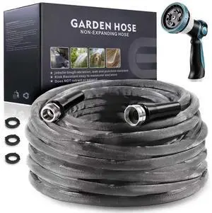 Garden Hose 100feet, Water Hose with 10 Function Hose Nozzle, NON-Expandable Hose, Tough & Flexible, Lightweight, Crush Resistant Fittings, Kink & Tangle Free, Rust Proof for Watering Garden Hose 100feet, Water Hose with 10 Function Hose Nozzle, NON-Expandable Hose, Tough & Flexible, Lightweight, Crush Resistant Fittings, Kink & Tangle Free, Rust Proof for Watering