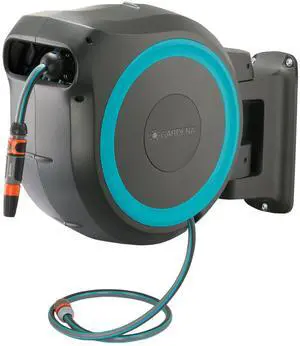 Retractable Garden Hose Reel - 115 Feet - Auto Retract Hose Reel with 180° Swivel Wall Mount - Heavy Duty - Integrated Spray Nozzle - 18630 Retractable Garden Hose Reel - 115 Feet - Auto Retract Hose Reel with 180° Swivel Wall Mount - Heavy Duty - Integrated Spray Nozzle - 18630